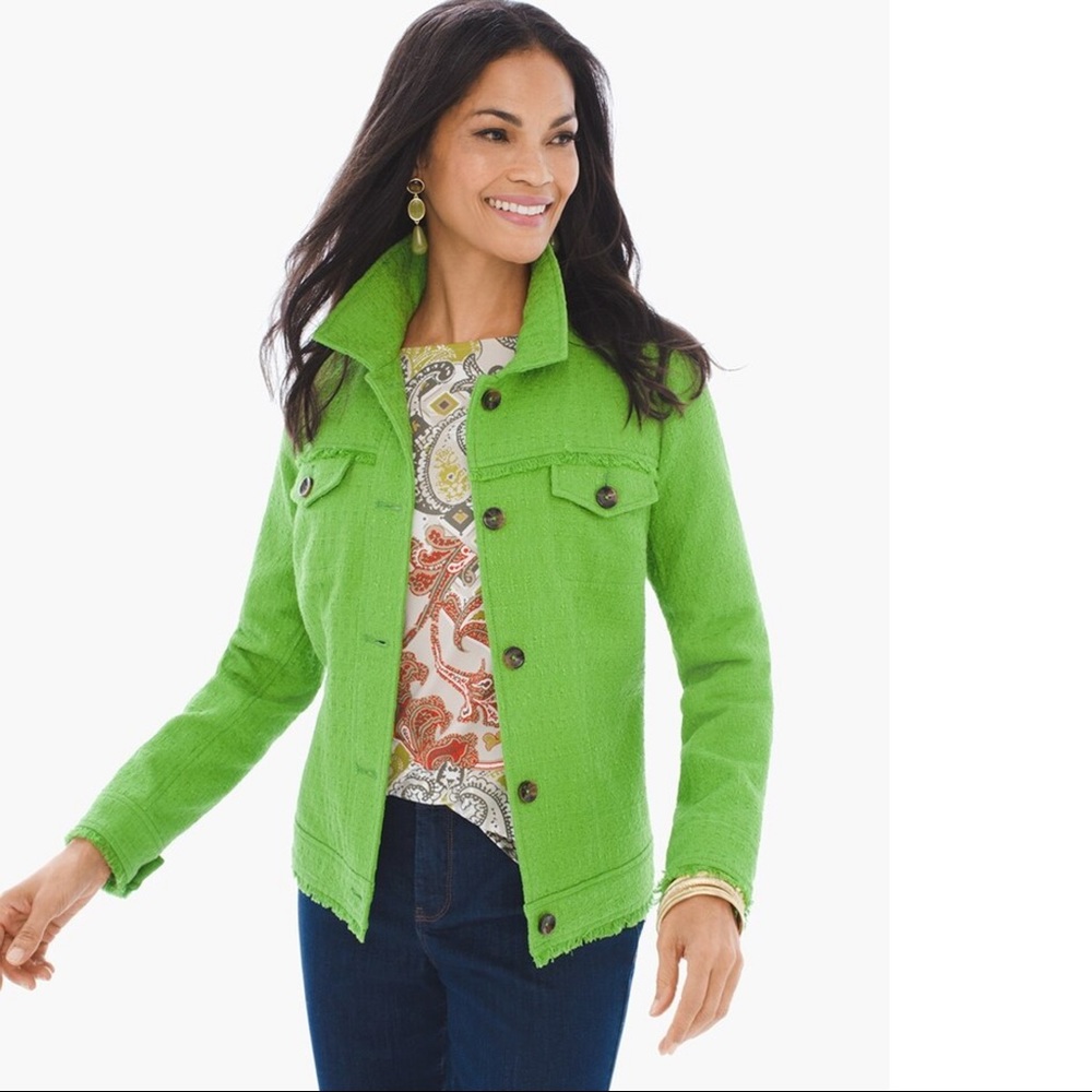 Chico's Women's Green Textured Jacket